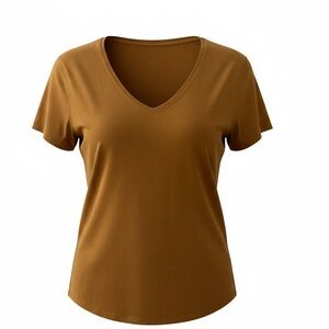 LULULEMON Gold Spice  Colored Love Tee V-Neck Short Sleeve Shirt Women’s Size XL